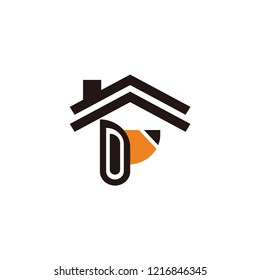 dog and house vector logo . pet house vector logo