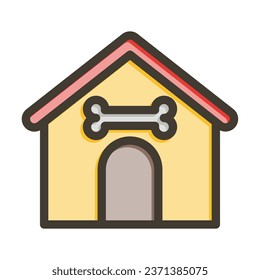 Dog House Vector Thick Line Filled Colors Icon For Personal And Commercial Use.
