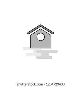 Dog house  Web Icon. Flat Line Filled Gray Icon Vector