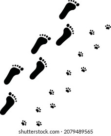 Hund- und menschliche Vektorgrafik 