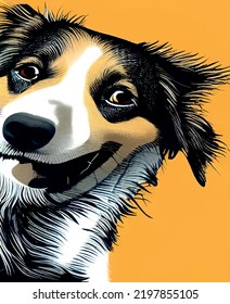 A dog is a human's best friend. cute friend dogs in nature.