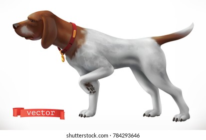 Dog. Hunting Companion 3d vector icon