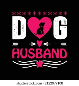 Dog husband t-shirt design template free vector