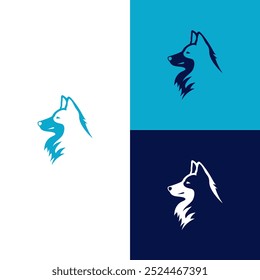 dog husky animal pet care logo vector illustration template design