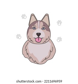 a dog of husky breed in the duddle style for posters posters banners