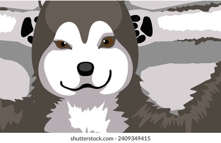 Dog Husky Cartoon Cool Meme Pose Vector