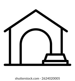 Dog hut icon outline vector. Pet house. Puppy kennel