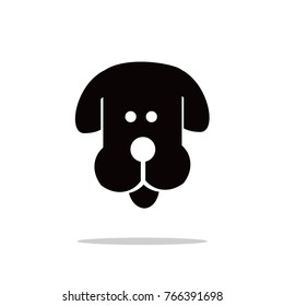 Dog icon. 2018 year symbol.  Animal sign. Pet elements. Dog's head icon. Happy pet face.  Puppy sign. People friend symbol.  Flat design. Vector Illustration.