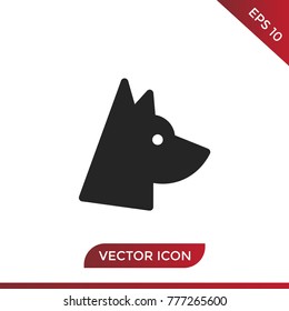 Dog icon. Animal symbol. Pet pictogram, flat vector sign isolated on white background. Simple vector illustration for graphic and web design.