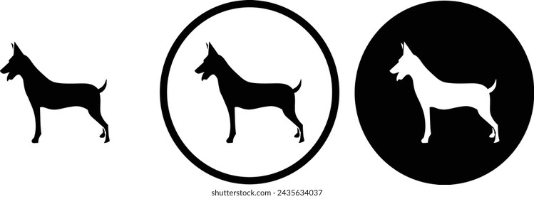 dog icon black outline for web site design 
and mobile dark mode apps 
Vector illustration on a white background