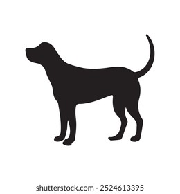 Icono de perro negro Vector siluetas fondo blanco 