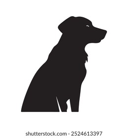 Icono de perro negro Vector siluetas fondo blanco 