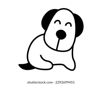 dog icon with black and white style