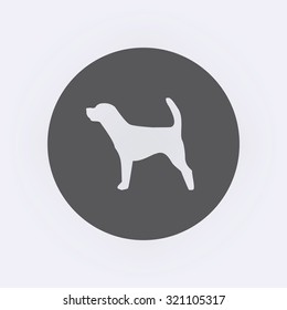 Dog icon in circle . Vector illustration