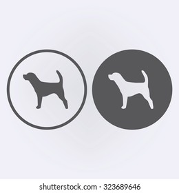 Dog icon in circle . Vector illustration