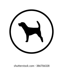 Dog icon in circle . Vector illustration