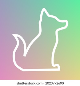 Dog icon with colorful background