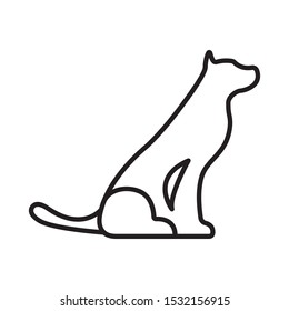 Dog Icon. Concept for Healthcare Medicine and Pet Care. Outline and Black Domestic Animal. Pets Symbol, Icon and Badge. Simple Vector illustration.