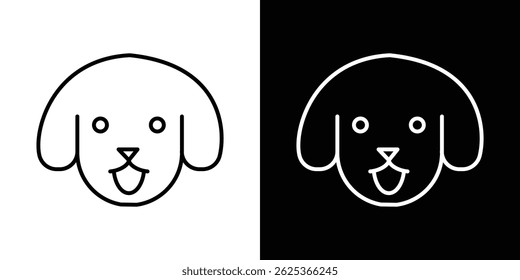 Dog icon concept stroke on white background