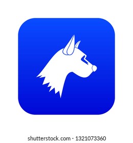 Dog icon digital blue for any design isolated on white vector illustration