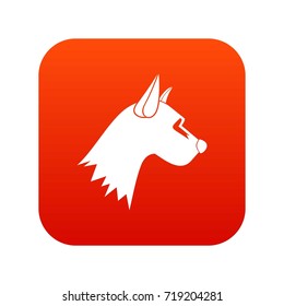 Dog icon digital red for any design isolated on white vector illustration