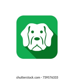 Dog icon flat design for website or smart phone screen application vector