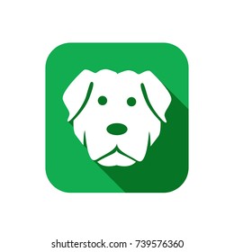 Dog icon flat design for website or smart phone screen application vector