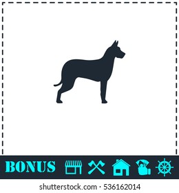 Dog icon flat. Simple vector symbol and bonus icon