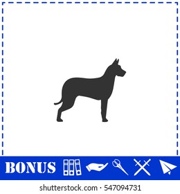 Dog icon flat. Simple vector symbol and bonus icon