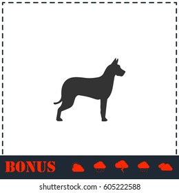 Dog icon flat. Simple vector symbol and bonus icon