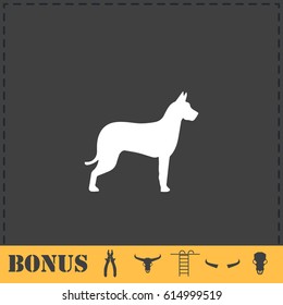 Dog icon flat. Simple vector symbol and bonus icon