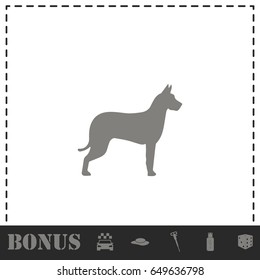 Dog icon flat. Simple vector symbol and bonus icon