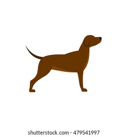 Dog icon in flat style isolated on white background. Animal symbol vector illustration