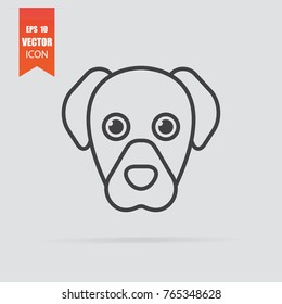 Dog icon in flat style isolated on grey background. For your design, logo. Vector illustration.