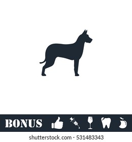 Dog icon flat. Vector illustration symbol and bonus pictogram