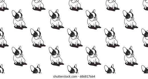 Dog icon. french bulldog illustration vector seamless pattern wallpaper background