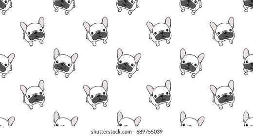 Dog icon french bulldog puppy icon seamless pattern wallpaper background