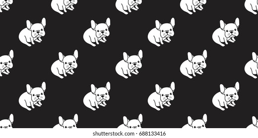 Dog icon french bulldog vector seamless pattern black wallpaper background