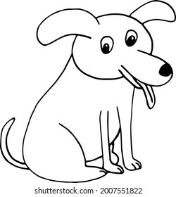 dog icon. hand drawn doodle. vector, scandinavian, nordic, minimalism monochrome pet animal cute funny