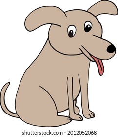 Hundesymbol. handgezeichnete Doodle. Vektorgrafik, Minimalismus Cartoon Haustier niedlich lustig