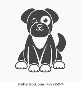 Dog icon. Illustration for web and mobile design.