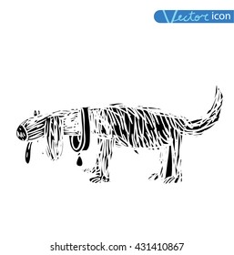  dog icon -  illustration.black color, black