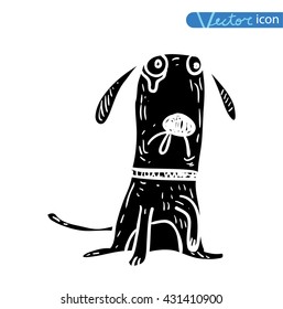  dog icon -  illustration.black color, black