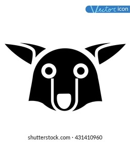  dog icon -  illustration.black color, black