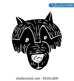  dog icon -  illustration.black color, black