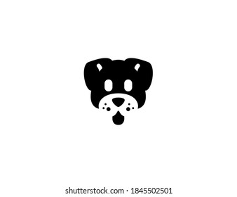Dog face vector icon. Isolated dog illustration