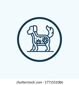 Dog icon isolated on white background. Dog icon in trendy design style for web site and mobile app. Dog vector icon modern and simple symbol. Dog icon vector illustration, EPS10.
