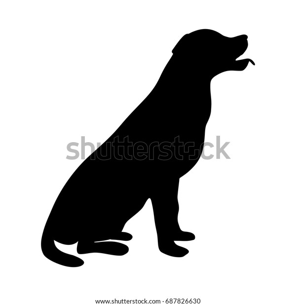 犬のアイコン ラブラドールシルエット ベクターイラスト のベクター画像素材 ロイヤリティフリー