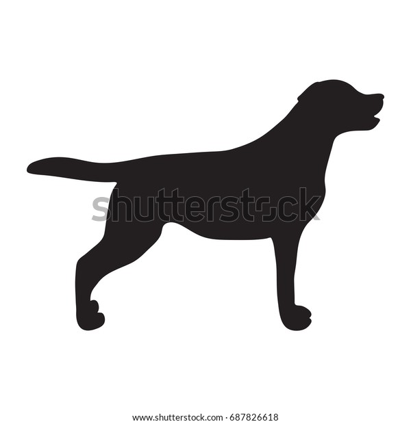 犬のアイコン ラブラドールシルエット立ち ベクターイラスト のベクター画像素材 ロイヤリティフリー