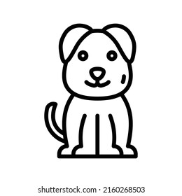 Dog Icon. Line Art Style Design Isolated On White Background